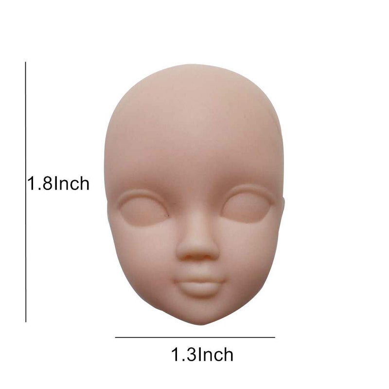DoubleWood 10pcs 1/6 Doll Head Soft Plastic Toy Doll Repainting Practice Makeup White Double-fold Eyelid DIY Heads for BJD Make Up - Image 2